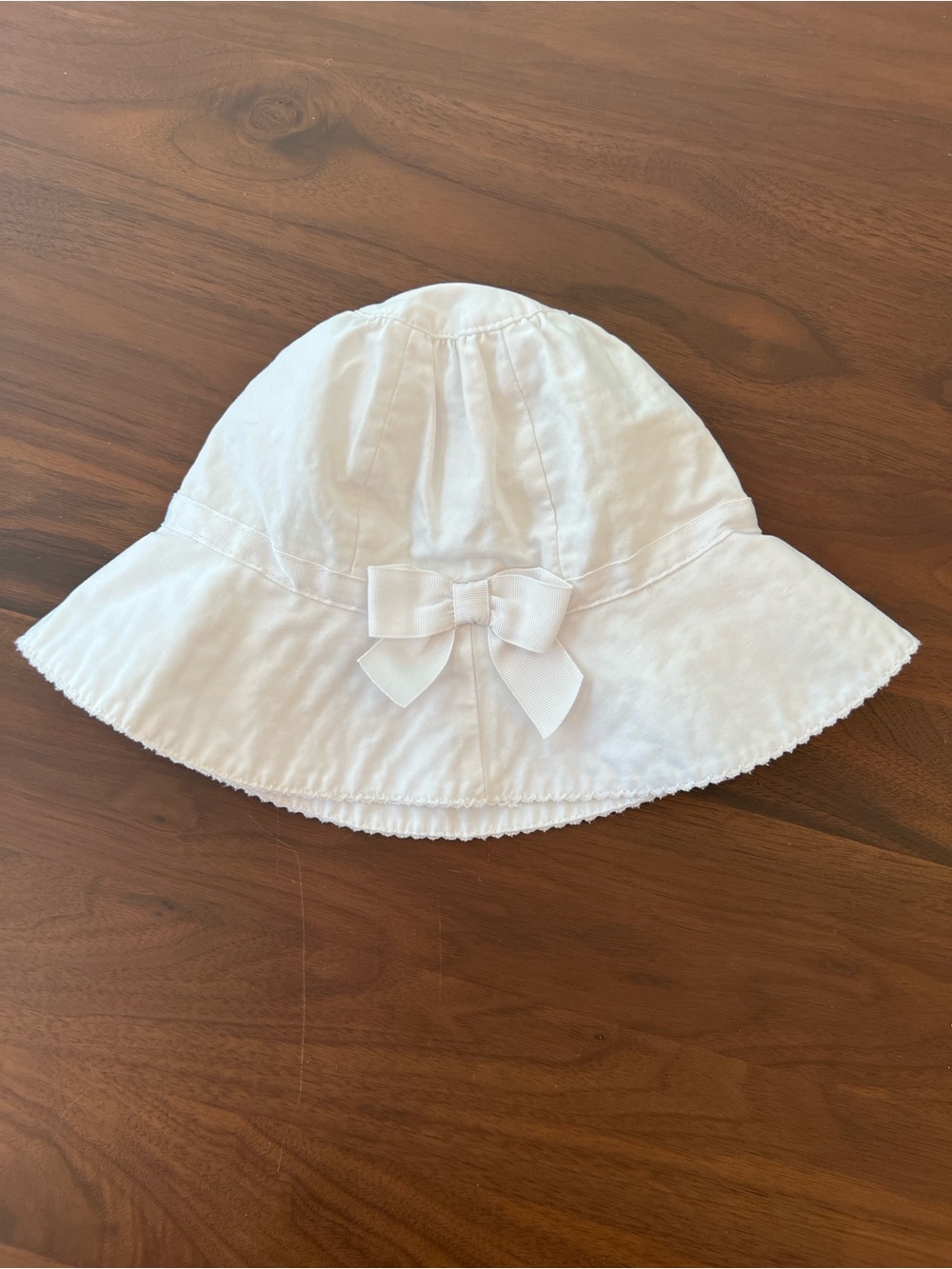 Janie and Jack White Baby Sun Hat with Bow, 12-18 months